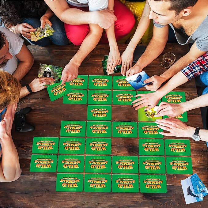 Hebayy Wild Animal Matching Game, 80 PCS Realistic Animal Memory Matching Cards for Toddlers 40 Pairs Real Animal Memory Cards Educational Toys for Preschool Boys & Girls 4 5 6 Years Old