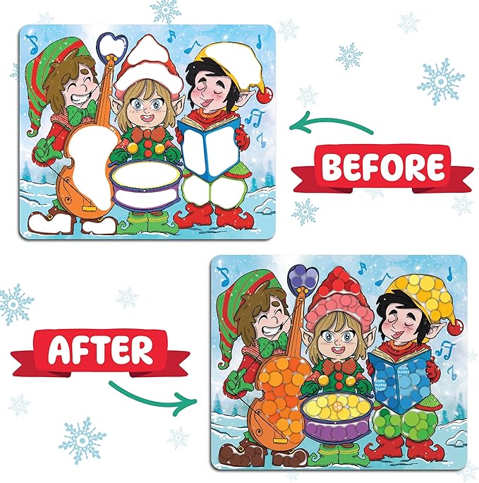 Christmas Special - Dot Stickers for Toddlers, Holiday Theme Dot Art Activity for Kids, DIY Craft Kit, Stocking Stuffers, Christmas Gift for Boys & Girls Ages 3, 4, 5, 6, 7 Year Old