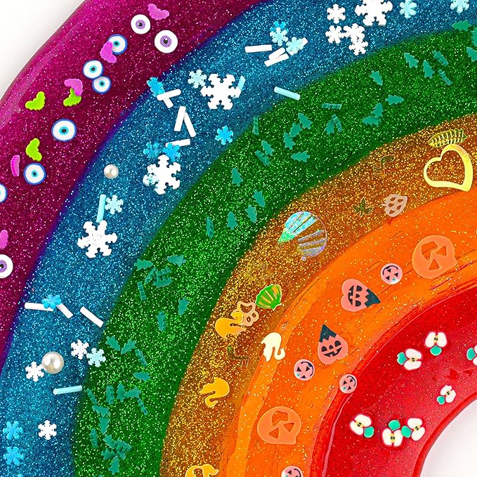6 Pack Glitter Crunchy Slime Kit, Rainbow Slime for Kids, Christmas Stocking Stuffers, Slime Party Favors Sensory Toys, Holiday Birthday Easter Hallowmas Christmas Girls Gift & Boys Gift