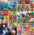 Puzzles for Kids Ages 4-6 and 6-8,3 Pack 100 Pieces Double Sided Jigsaw Puzzles for Kids Ages 8-10 Year Old (6-in-1),Learning Educational Puzzles Toys for Boys and Girls,17” x 11.5”