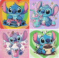 KOJEFCV 4 PCS Diamond Art Painting Kits for Kids, Cartoon Diamond Art for Kids Ages 4-8-12, Cartoon Gem Painting Kit Crafts Beginners for Gift Home Wall Decor (6x6 inch)