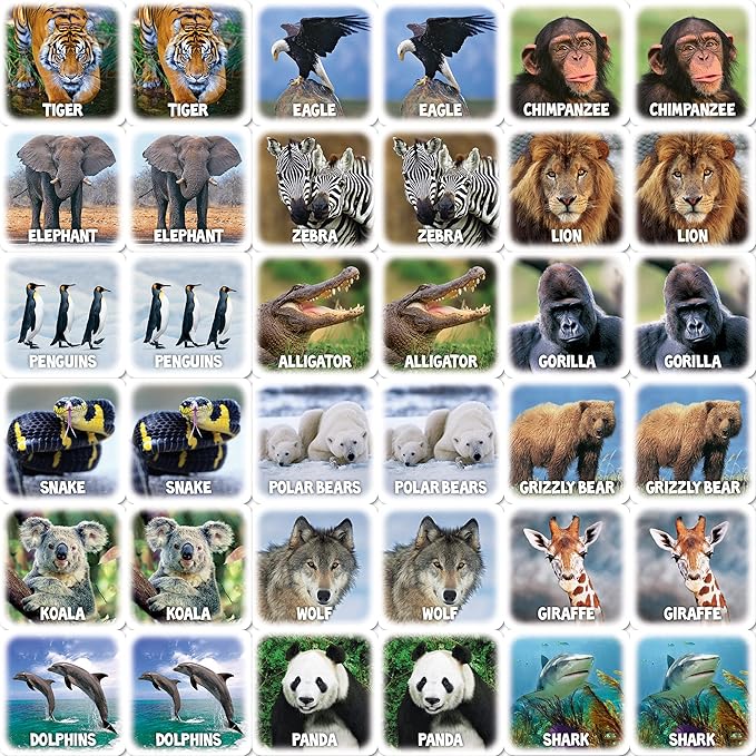 MasterPieces Kids Games - World of Animals Matching Game - Game for Kids and Family - Laugh and Learn