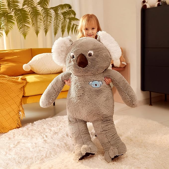 IKASA Large Koala Stuffed Animal Giant Soft Plush Toy,Cute Huge Jumbo Kawaii Fluffy Plushy Big Size Fat Plushie,Gifts for Kids (Gray, 30 inches)