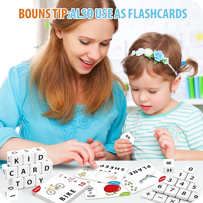 Yolscue Montessori Matching Letter Games,Educational Toys for 3-8 Year Olds Boys Girls,Alphabet Learning Toys for Kids Ages 3-8 Years,Birthday Party Gifts for 3-8 Year Olds Boys Girls(Blue)