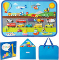 WATINC Travel Felt Board Story Set - 25PCS Portable Felt Board Educational Birthday Gift for Boys Girls, Themed Storytelling Preschool Early Learning Interactive Play Kit for Toddlers (Transportation)