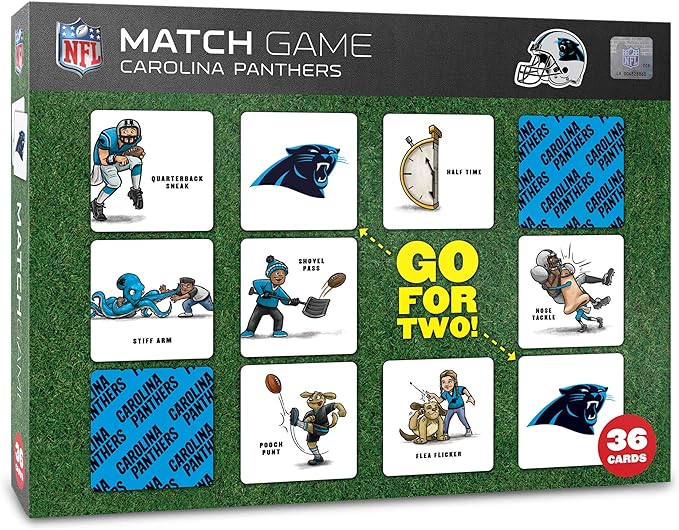 YouTheFan NFL Officially-Licensed Memory Match Game - Humorous, Team-Specific, Original Hand-Drawn Artwork, Fun for The Whole Family, for Fans Young and Old