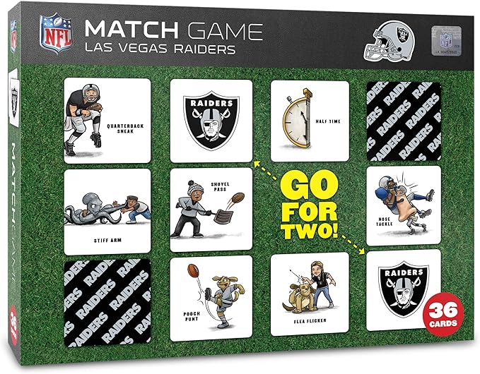 YouTheFan NFL Officially-Licensed Memory Match Game - Humorous, Team-Specific, Original Hand-Drawn Artwork, Fun for The Whole Family, for Fans Young and Old