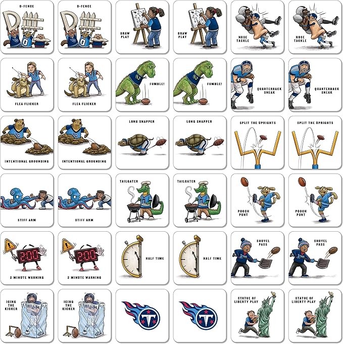 YouTheFan NFL Officially-Licensed Memory Match Game - Humorous, Team-Specific, Original Hand-Drawn Artwork, Fun for the Whole Family, for Fans Young and Old