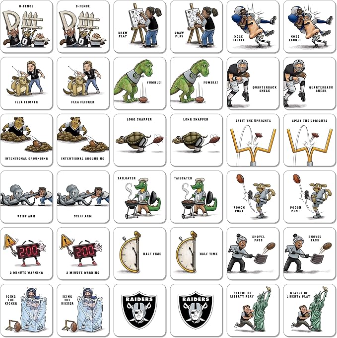 YouTheFan NFL Officially-Licensed Memory Match Game - Humorous, Team-Specific, Original Hand-Drawn Artwork, Fun for The Whole Family, for Fans Young and Old