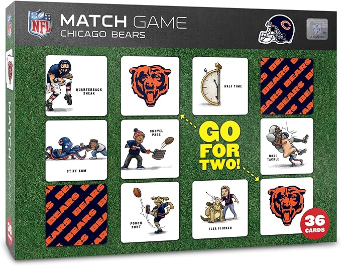 YouTheFan NFL Officially-Licensed Memory Match Game - Humorous, Team-Specific, Original Hand-Drawn Artwork, Fun for The Whole Family, for Fans Young and Old