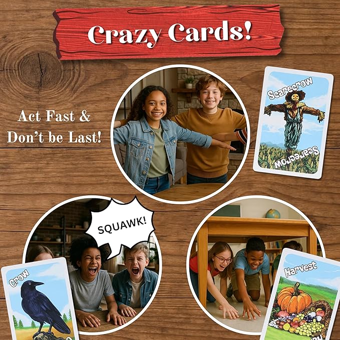 TDC Games Barnyard Blitz – Rhythm Slap Card Games for Kids & Families, Portable Travel Card Game, Fast Reflex & Reaction Time Game, Animal & Farm Card Games