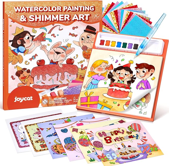 JoyCat Paint with Water Coloring Books, Art & Craft Activity, No Mess Art for Kids Ages 4-8, Craft Kits & Supplies, DIY Creative Activity, Gifts for Girls & Boys (Party)