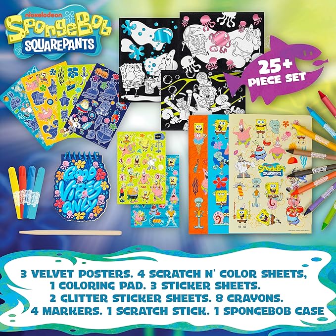 Horizon Group USA Sensory Slime Studio, Scented Slime Kit with Mix-Ins, Charms, and Storage Case, Spongebob Squarepants