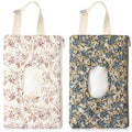 2 Pcs Quilted Diaper and Wipes Pouch Portable Hanging Floral Wet Wipe Bag Diaper Bag Reusable Wipes Pouch for for Stroller Car Travel Infant Diapering Organizer (Mixed Floral)