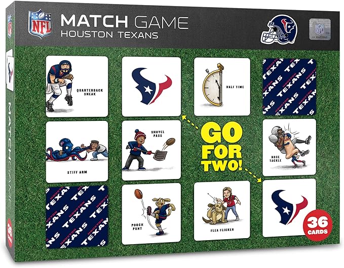 YouTheFan NFL Officially-Licensed Memory Match Game - Humorous, Team-Specific, Original Hand-Drawn Artwork, Fun for The Whole Family, for Fans Young and Old