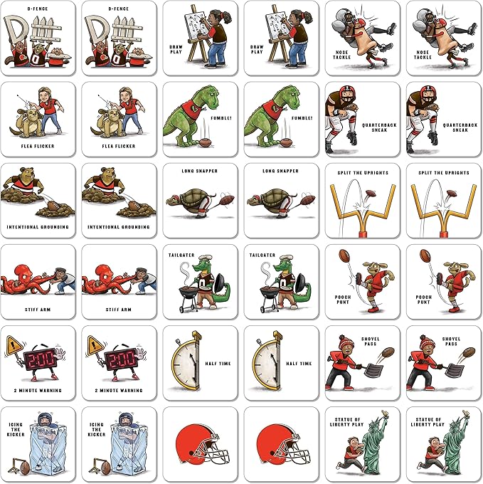 YouTheFan NFL Officially-Licensed Memory Match Game - Humorous, Team-Specific, Original Hand-Drawn Artwork, Fun for The Whole Family, for Fans Young and Old