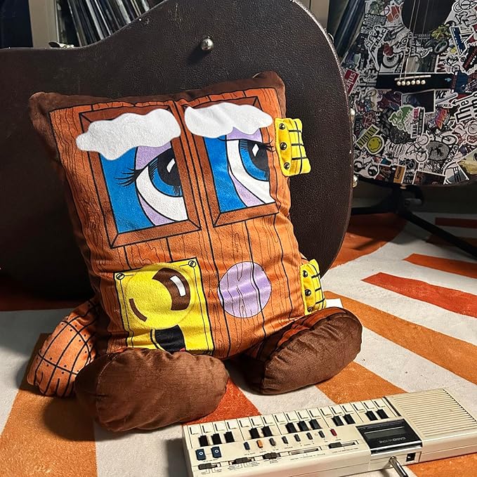 Squeaky Door Plush - 2-in-1 Toy & Pillow, 80s Nostalgic Plush Pal Reimagined, Soft Stuffed Rectangular Character, Cozy Nap-Play Design