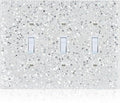 Shiny Silver Triple Light Switch Cover Plate,Glitter Never Peel Off,3-Gang 5.1''x6.9'',Bling Decor for Girls