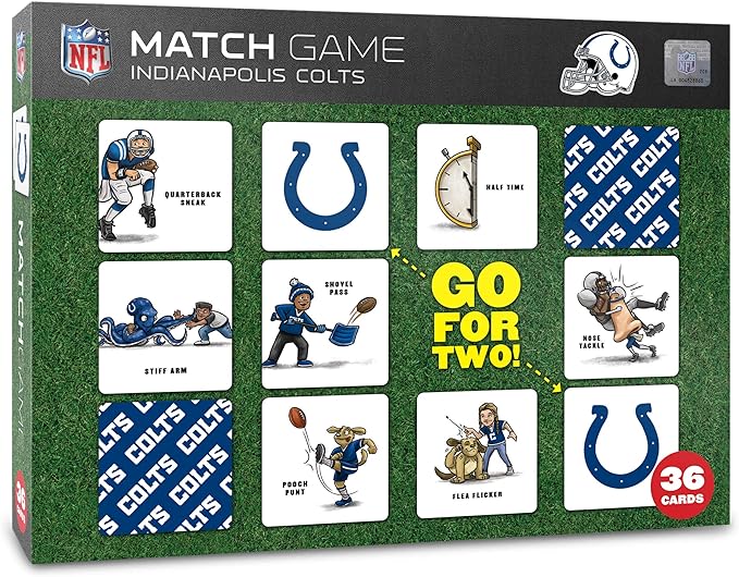 YouTheFan NFL Officially-Licensed Memory Match Game - Humorous, Team-Specific, Original Hand-Drawn Artwork, Fun for The Whole Family, for Fans Young and Old