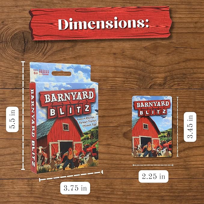 TDC Games Barnyard Blitz – Rhythm Slap Card Games for Kids & Families, Portable Travel Card Game, Fast Reflex & Reaction Time Game, Animal & Farm Card Games
