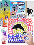 SUNGEMMERS Gem Window Art Suncatcher Kit for Kids 6-8 9 10 11 12 - Birthday Gifts for 7 Year Old Girl, Fun Diamond Art Mermaid Gifts for Girls - Arts & Crafts for Kids, Summer Crafts for Girls
