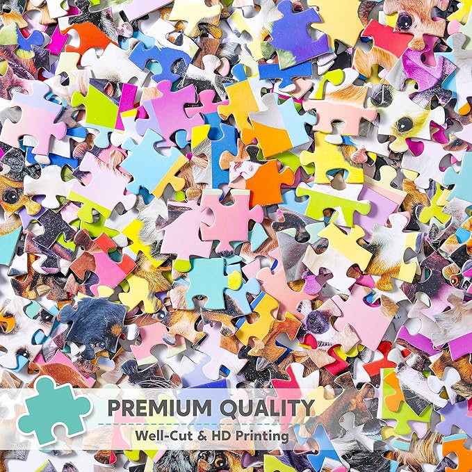 JOYIN 300 pcs Multicolor Dog Puzzles, Jigsaw Puzzle for Kids and Adults(27.6" x 19.7"), Puppy Theme Puzzles for Toddlers, Collection Gift Home Art Decor, Birthday Gift for Boys Girls 3 4 5 6 7 8