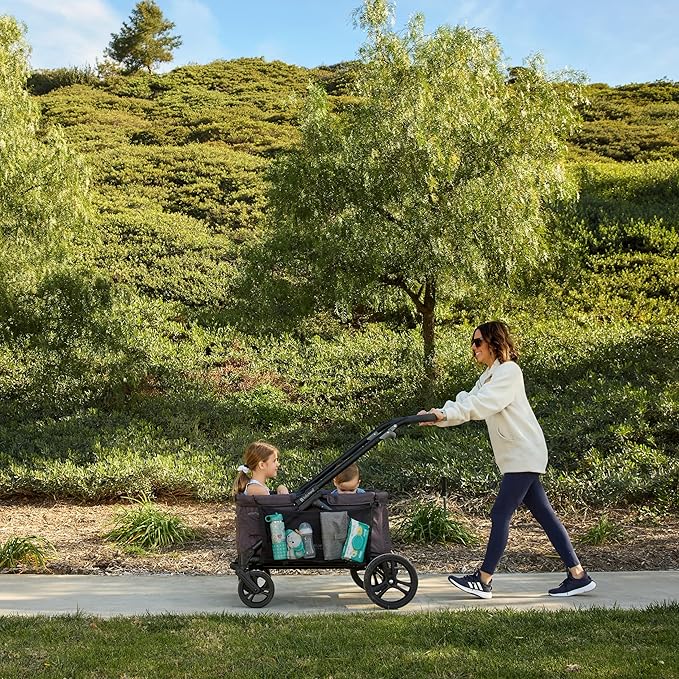 J.L. Childress Universal Stroller Wagon Netting - Mesh Stroller Wagon Organizer with Large Storage Pockets, Adjustable Hooks, Baby Accessories & Cargo Storage Attachment, Easy Install