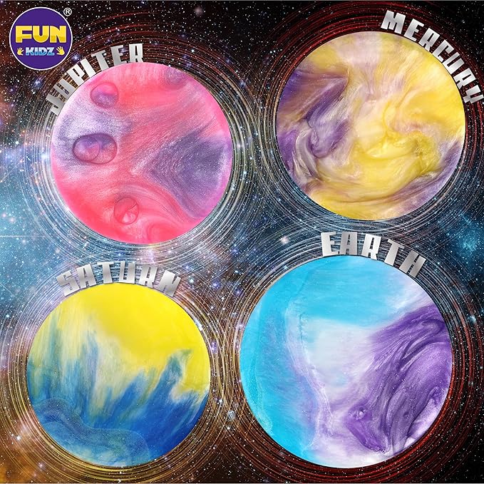 35.16 FL OZ Galaxy Glowing Slime for Kids, FunKidz 1040ML Premade Space Slime 8 Packs Toy for Girls Slime Kit with Neon, Glow, Metallic Fun Boys Craft Great Party Gifts